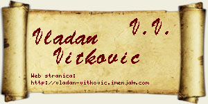 Vladan Vitković vizit kartica